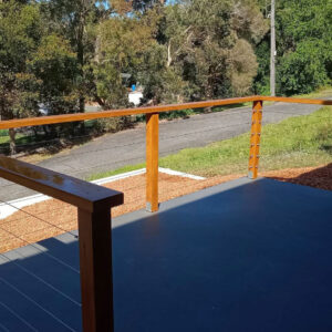 timber balustrade fence with cables