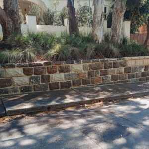 garden sandstone retaining wall